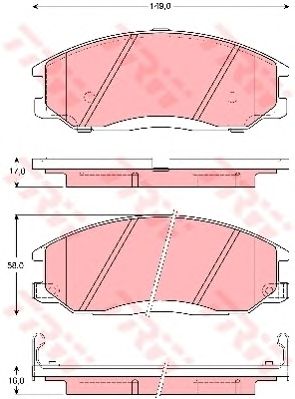 set placute frana,frana disc SSANGYONG ACTYON/KYRON 2,0-2,7 XDI 05- 149 X 58 X 16,4 MANDO