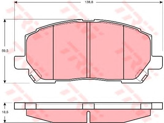 set placute frana,frana disc LEXUS RX 300 00-01 138,8 X 59,5 X 18,6