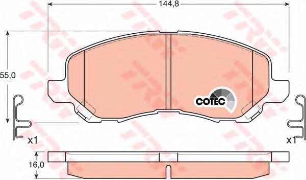 set placute frana,frana disc MITSUBISHI GALANT 00-/LANCER 08-/ASX 10-/4008 12-