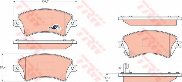 set placute frana,frana disc