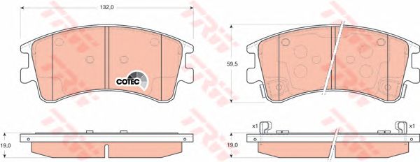 set placute frana,frana disc