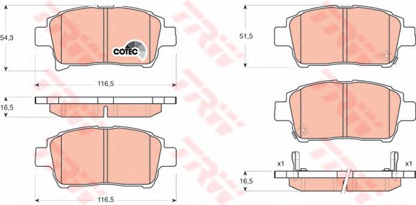 set placute frana,frana disc TOYOTA COROLLA/YARIS