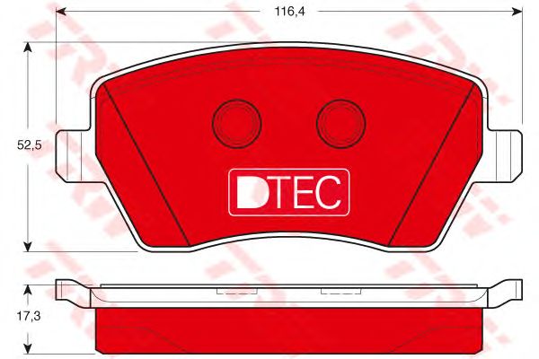 set placute frana,frana disc NISSAN MICRA/NOTE 1,0-1,6 03-12 DTEC COTEC 116,4 X 52,5 X 17,3