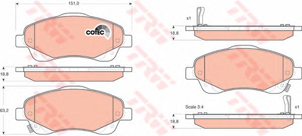 set placute frana,frana disc TOYOTA AVENSIS/COROLLA 03-09