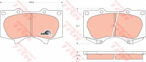 set placute frana,frana disc TOYOTA LAND CRUISER 03-/PAJERO 07-