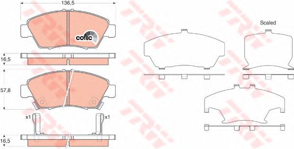 set placute frana,frana disc HONDA CIVIC/CRX 1,3-1,7 91-