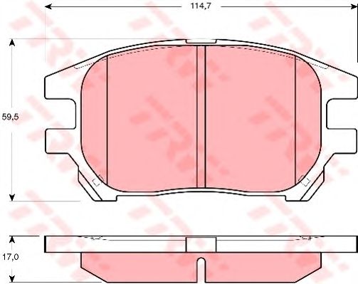 set placute frana,frana disc LEXUS RX 300 01-03 114,7 X 59,5 X 17