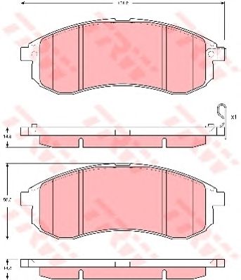 set placute frana,frana disc MITSUBISHI L200 96-07