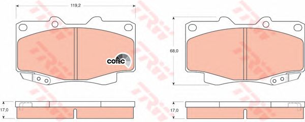 set placute frana,frana disc TOYOTA HI-LUX 06-