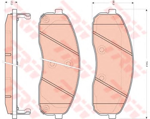 set placute frana,frana disc KIA CARNIVAL 2,5-3,5 01-06 154,4 X 58,3 X 17 SUMITOMO