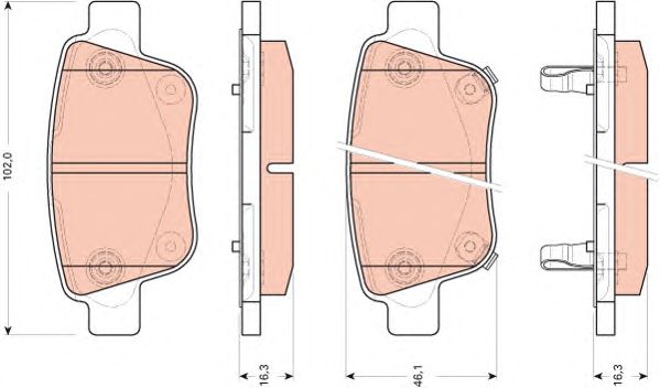 set placute frana,frana disc TOYOTA AVENSIS 03-