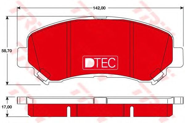 set placute frana,frana disc NISSAN QASHQAI/X-TRAIL 1,5-2,0 DCI 07-13 DTEC COTEC 142 X 58,7 X 17