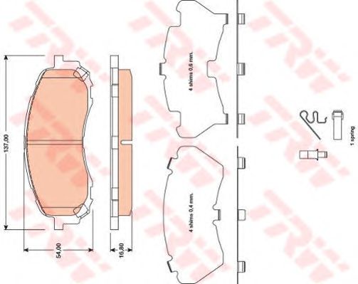 set placute frana,frana disc SUBARU IMPREZA 02- 1,5/1,6