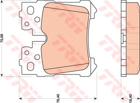 set placute frana,frana disc LEXUS LS 460 06- 74,5 X 76,5 X 18,5