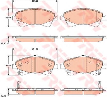 set placute frana,frana disc TOYOTA VERSO 09-