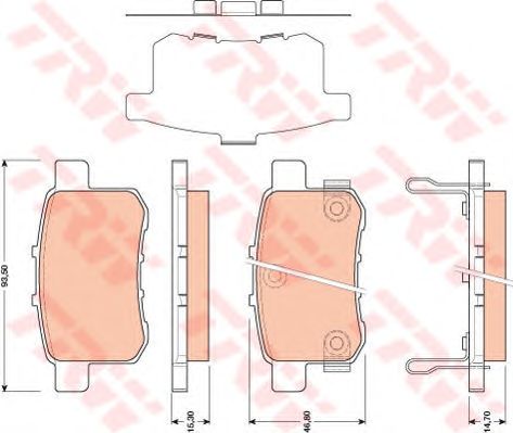 set placute frana,frana disc