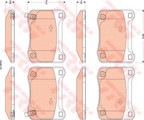 set placute frana,frana disc TOYOTA