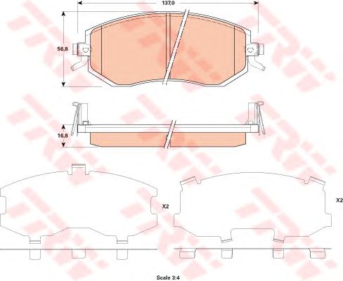 set placute frana,frana disc SUBARU IMPREZA/LEGACY 03-