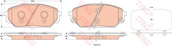 set placute frana,frana disc HYUNDAI IX55 3,0CRDI 08-