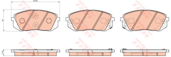 set placute frana,frana disc HYUNDAI I40/IX35/TUCSON 1,6-2,0 GDI 10-