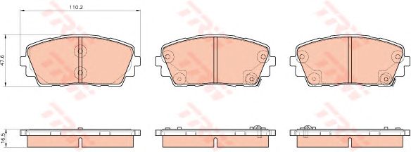 set placute frana,frana disc KIA PICANTO 1,0-1,2 11- 110,2 X 47,6 X 16,5