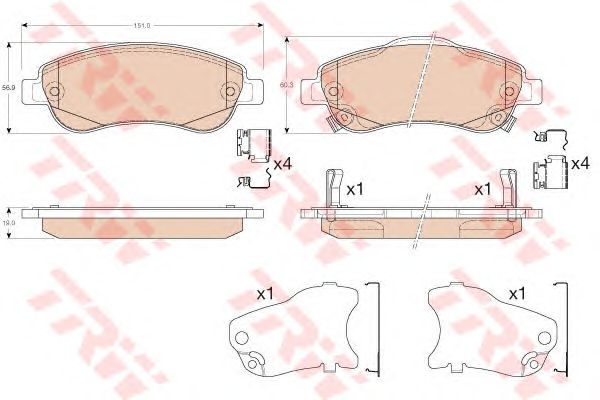 set placute frana,frana disc