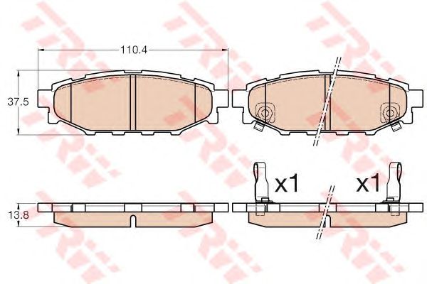 set placute frana,frana disc SUBARU LEGACY