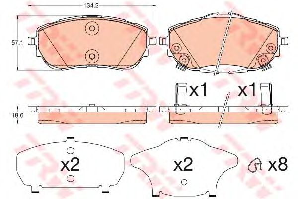 set placute frana,frana disc TOYOTA AURIS 12-