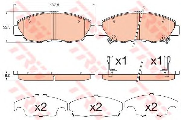 set placute frana,frana disc HONDA ACCORD