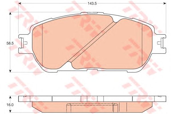 set placute frana,frana disc LEXUS ES 3,0 01-08 143,5 X 58,5 X 16