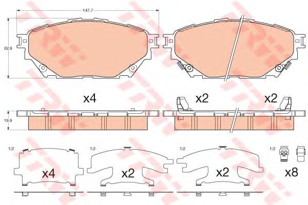 set placute frana,frana disc MITSUBISHI CANTER 86-/FUSO 11-