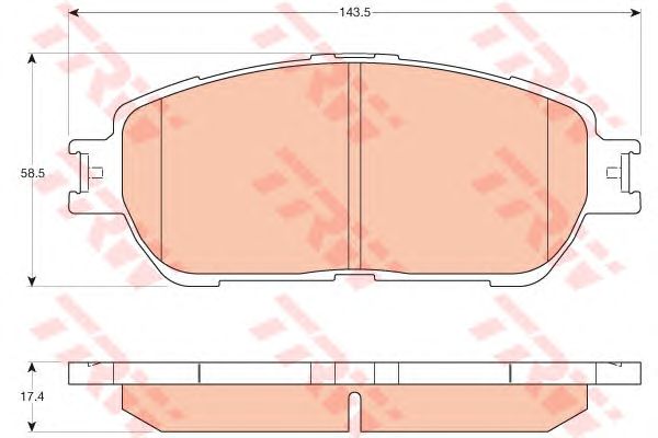 set placute frana,frana disc TOYOTA CAMRY 2,0-3,0 01-06 143,5 X 58,5 X 17,4 AKEBONO