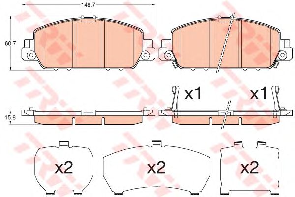 set placute frana,frana disc