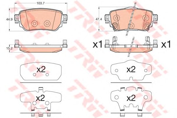 set placute frana,frana disc