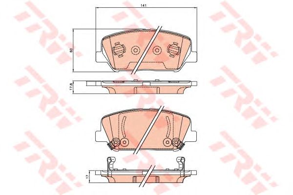 set placute frana,frana disc KIA OPTIMA 2,0-2,4 12- 141,8 X 60 X 17,8