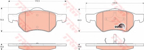 set placute frana,frana disc CHRYSLER VOYAGER 00-