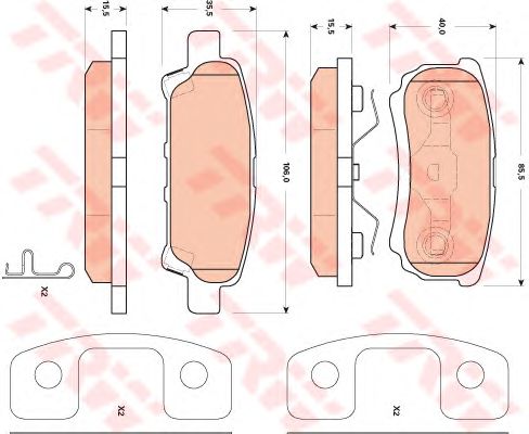 set placute frana,frana disc