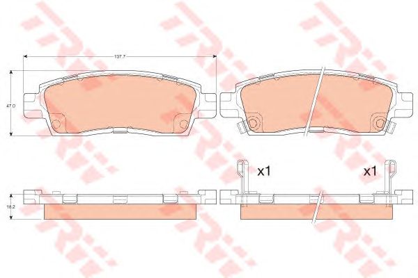 set placute frana,frana disc CHEVROLET TRAILBLAZER 01-08