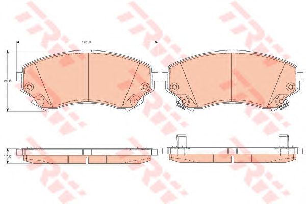 set placute frana,frana disc CADILLAC CTS 08-