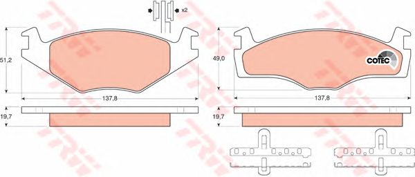 set placute frana,frana disc