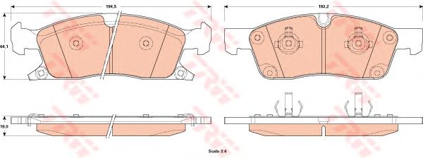 set placute frana,frana disc