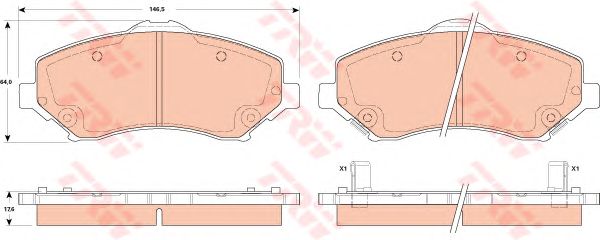 set placute frana,frana disc