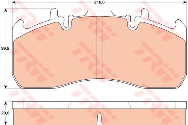 set placute frana,frana disc RENAULT TRUCKS C-SERIE/D-SERIE 13- 216 X 99,5 X 29