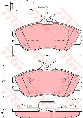 set placute frana,frana disc VW A80/100/200 83-95 144,7 X 67 X 19