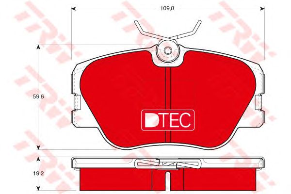 set placute frana,frana disc MERCEDES-BENZ W124/W201 85-96 DTEC COTEC 109,8 X 59,6 X 19,2