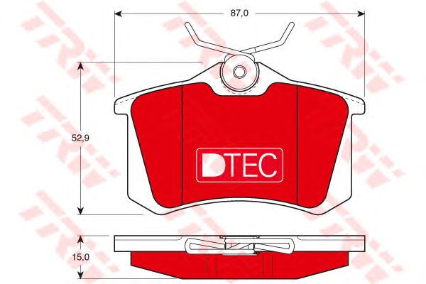 set placute frana,frana disc VW GOLF/JETTA/PASSAT/POLO/VENTO 88-02 DT ECOTEC 87 X 52,9 X 15