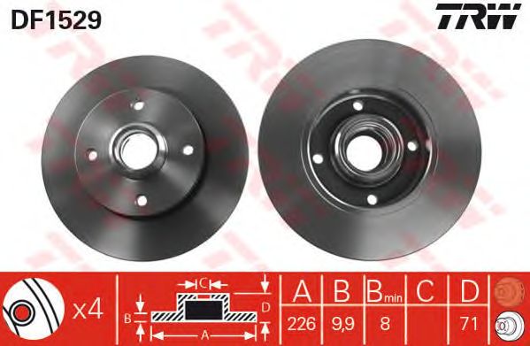 Set frana, frana disc