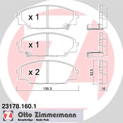 set placute frana,frana disc