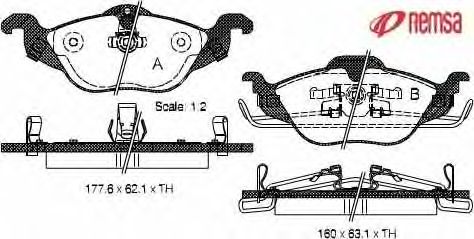 set placute frana,frana disc