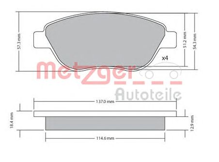 set placute frana,frana disc